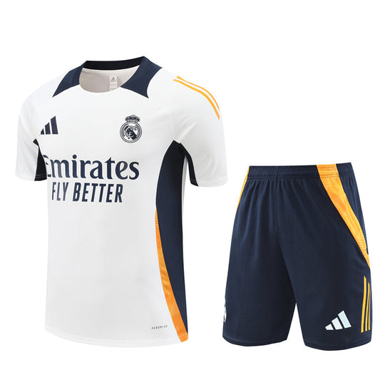 Maillot Training Real Madrid Blanc Bleu Homme/Enfant 2024-2025