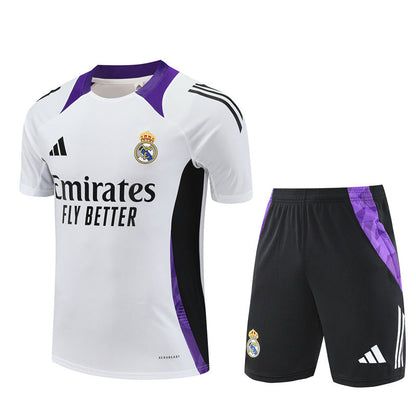 Maillot Training Real Madrid Blanc Violet Homme/Enfant 2024-2025