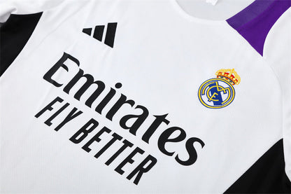 Maillot Training Real Madrid Blanc Violet Homme/Enfant 2024-2025