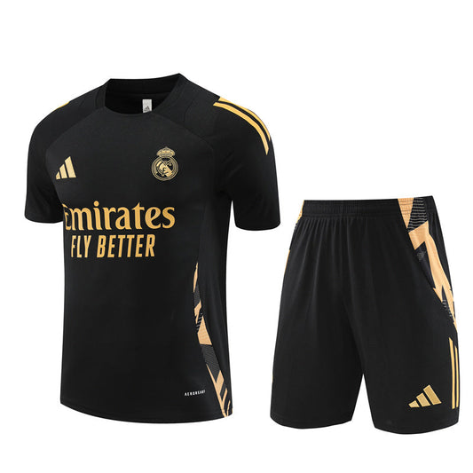 Maillot Training Real Madrid Noir Or Homme/Enfant 2024-2025