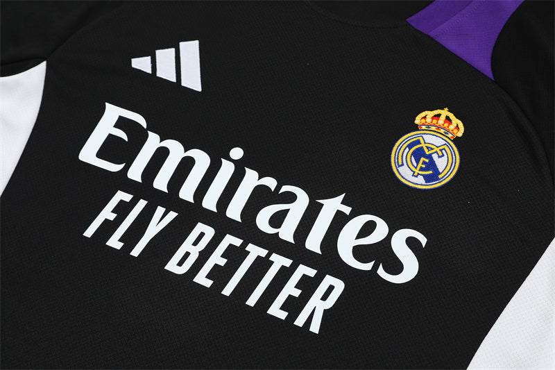 Maillot Training Real Madrid Noir Violet Homme/Enfant 2024-2025