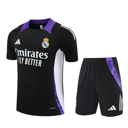 Maillot Training Real Madrid Noir Violet Homme/Enfant 2024-2025