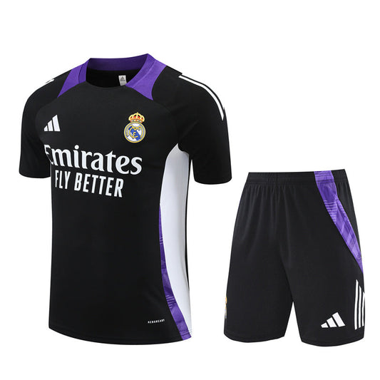 Maillot Training Real Madrid Noir Violet Homme/Enfant 2024-2025