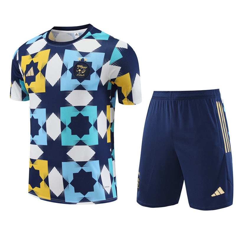 Maillot Training Algerie Jaune/Bleu Homme/Enfant 2023-2024