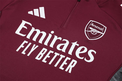 Survetement Arsenal Training Homme/Enfant 2025 2026 Rouge Gris