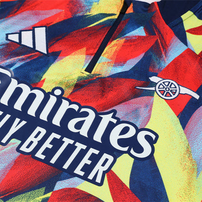 Survetement Arsenal Training Homme/Enfant 2025 2026 Rouge Motif