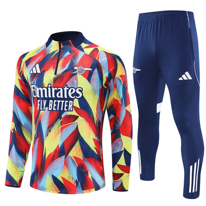Survetement Arsenal Training Homme/Enfant 2025 2026 Rouge Motif