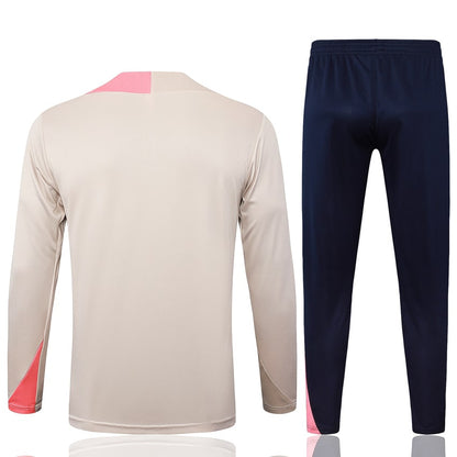 Survetement Barcelone Training Homme/Enfant 2025 2026 Beige Rose