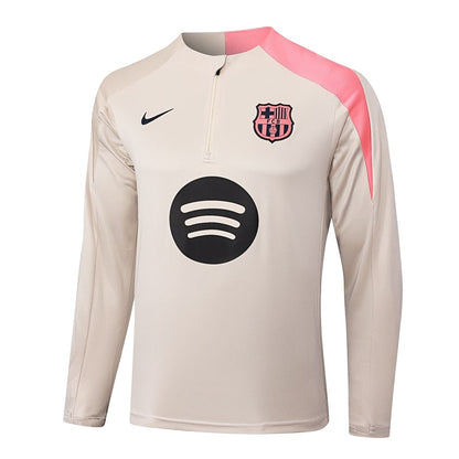 Survetement Barcelone Training Homme/Enfant 2025 2026 Beige Rose