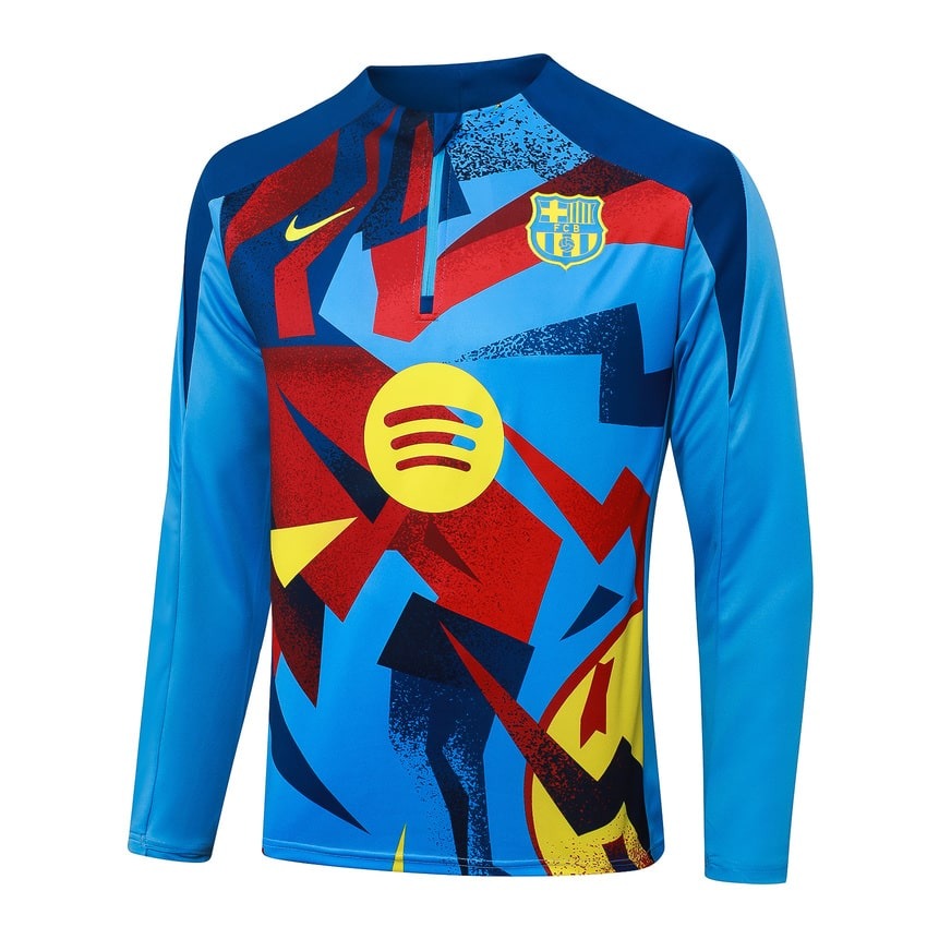 Survetement Barcelone Training Homme/Enfant 2025 2026 Bleu Motif