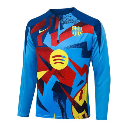 Survetement Barcelone Training Homme/Enfant 2025 2026 Bleu Motif