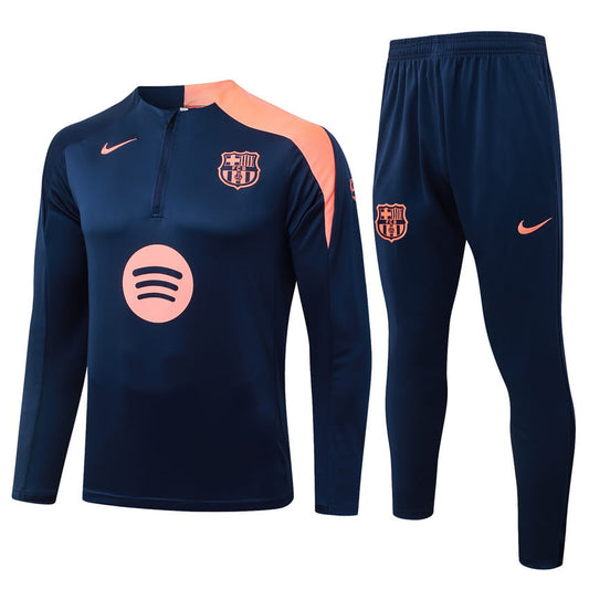 Survetement Barcelone Veste Homme/Enfant 2025 2026 Bleu Orange Clair