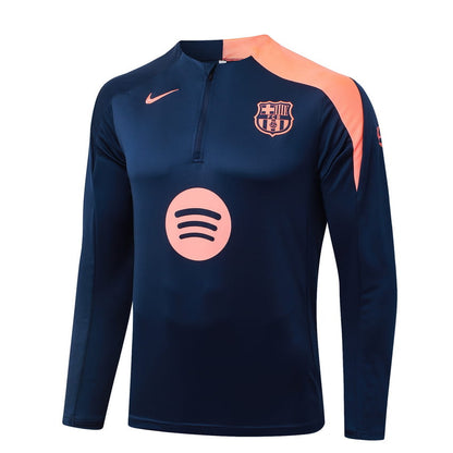 Survetement Barcelone Veste Homme/Enfant 2025 2026 Bleu Orange Clair