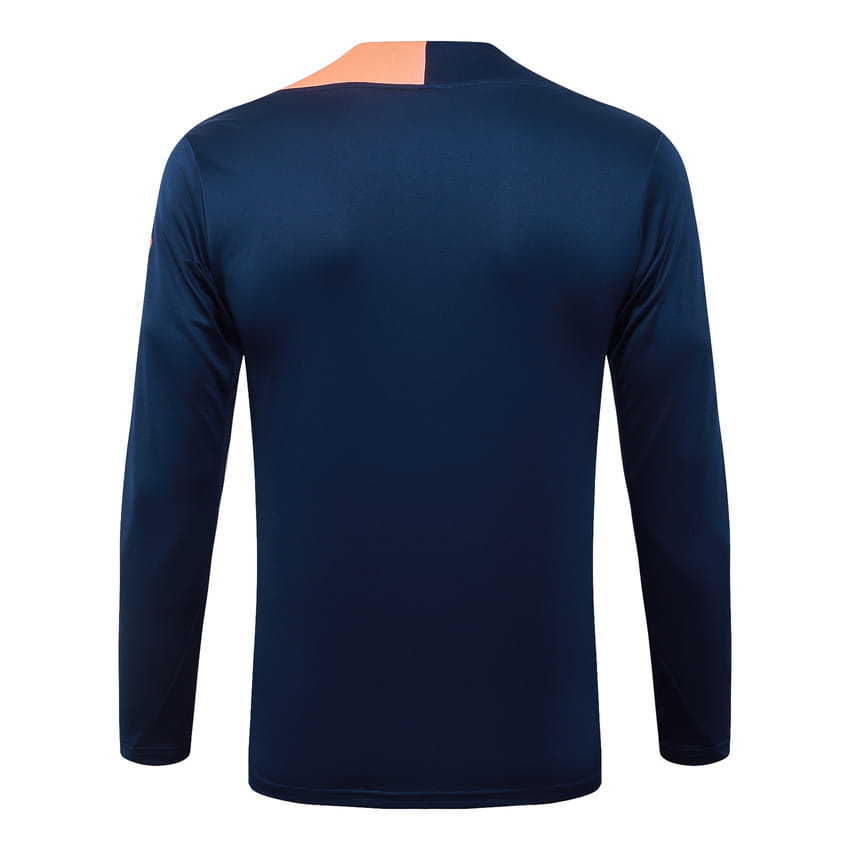 Survetement Barcelone Veste Homme/Enfant 2025 2026 Bleu Orange Clair