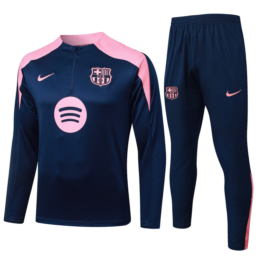 Survetement Barcelone Training Homme/Enfant 2025 2026 Bleu Rose