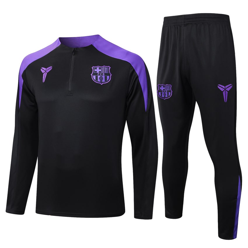 Survetement Barcelone Training Homme/Enfant 2025 2026 Noir Violet