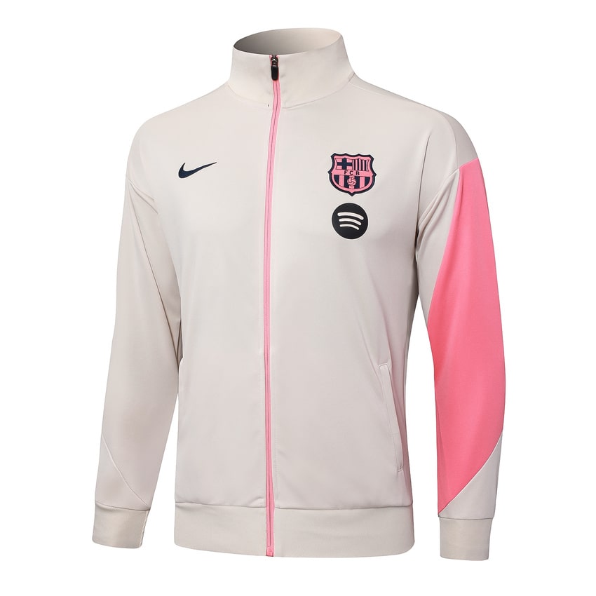 Survetement Barcelone Veste Homme/Enfant  2025 2026 Beige Rose