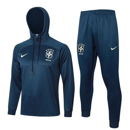 Survetement Bresil Sweat Training Homme/Enfant 2024 2025 Bleu Foncé