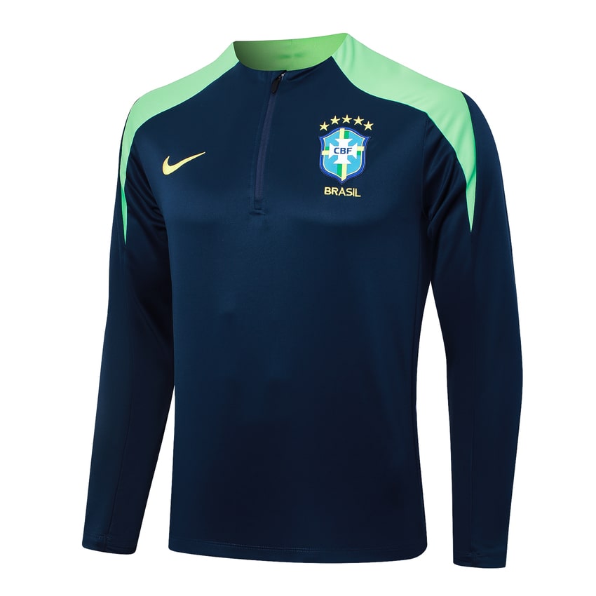 Survetement Bresil Training Homme/Enfant 2024 2025 Bleu Foncé