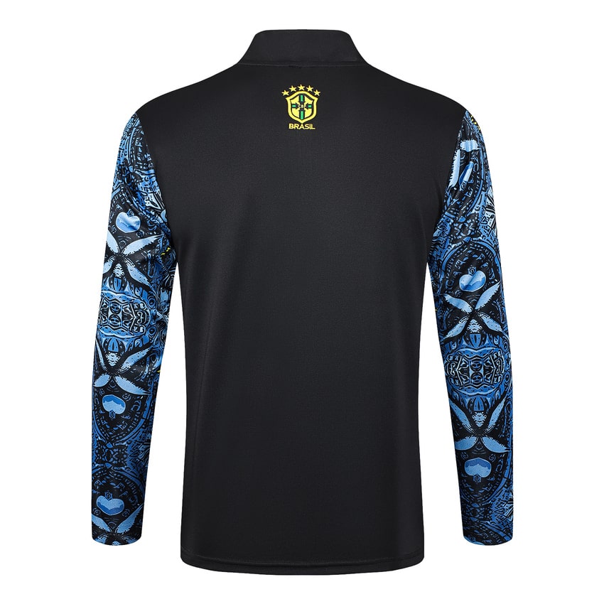 Survetement Bresil Training Homme/Enfant 2024 2025 Bleu Motif