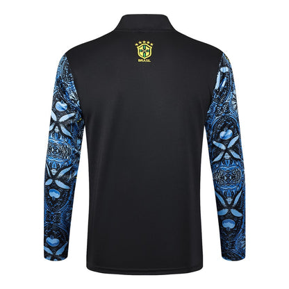Survetement Bresil Training Homme/Enfant 2024 2025 Bleu Motif