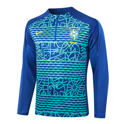 Survetement Bresil Training Homme/Enfant 2024 2025 Bleu Vert