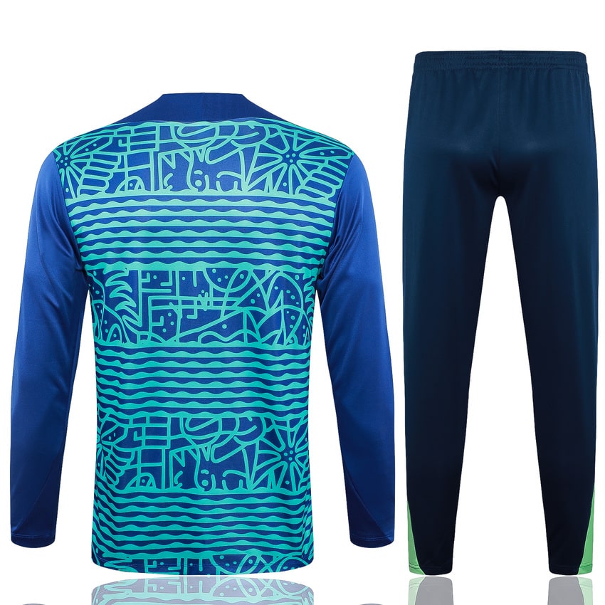 Survetement Bresil Training Homme/Enfant 2024 2025 Bleu Vert