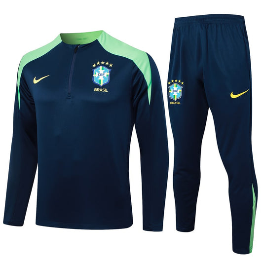 Survetement Bresil Training Homme/Enfant 2024 2025 Bleu Foncé
