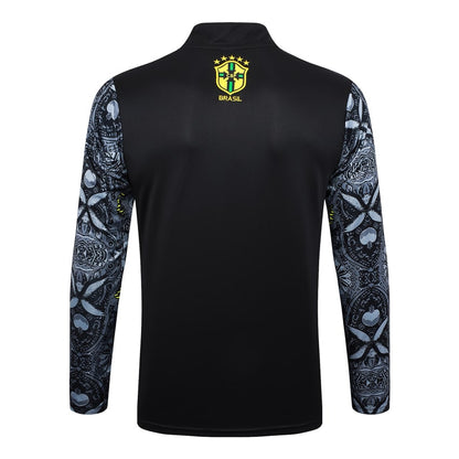 Survetement Bresil Training Homme/Enfant 2024 2025 Gris Motif