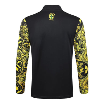 Survetement Bresil Training Homme/Enfant 2024 2025 Jaune Motif