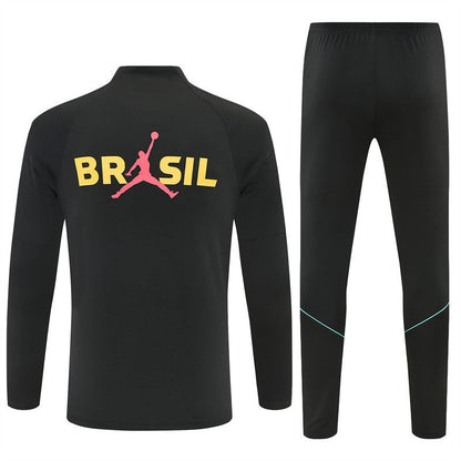 Survetement Bresil Training Homme/Enfant 2026 2027 Noir Jaune