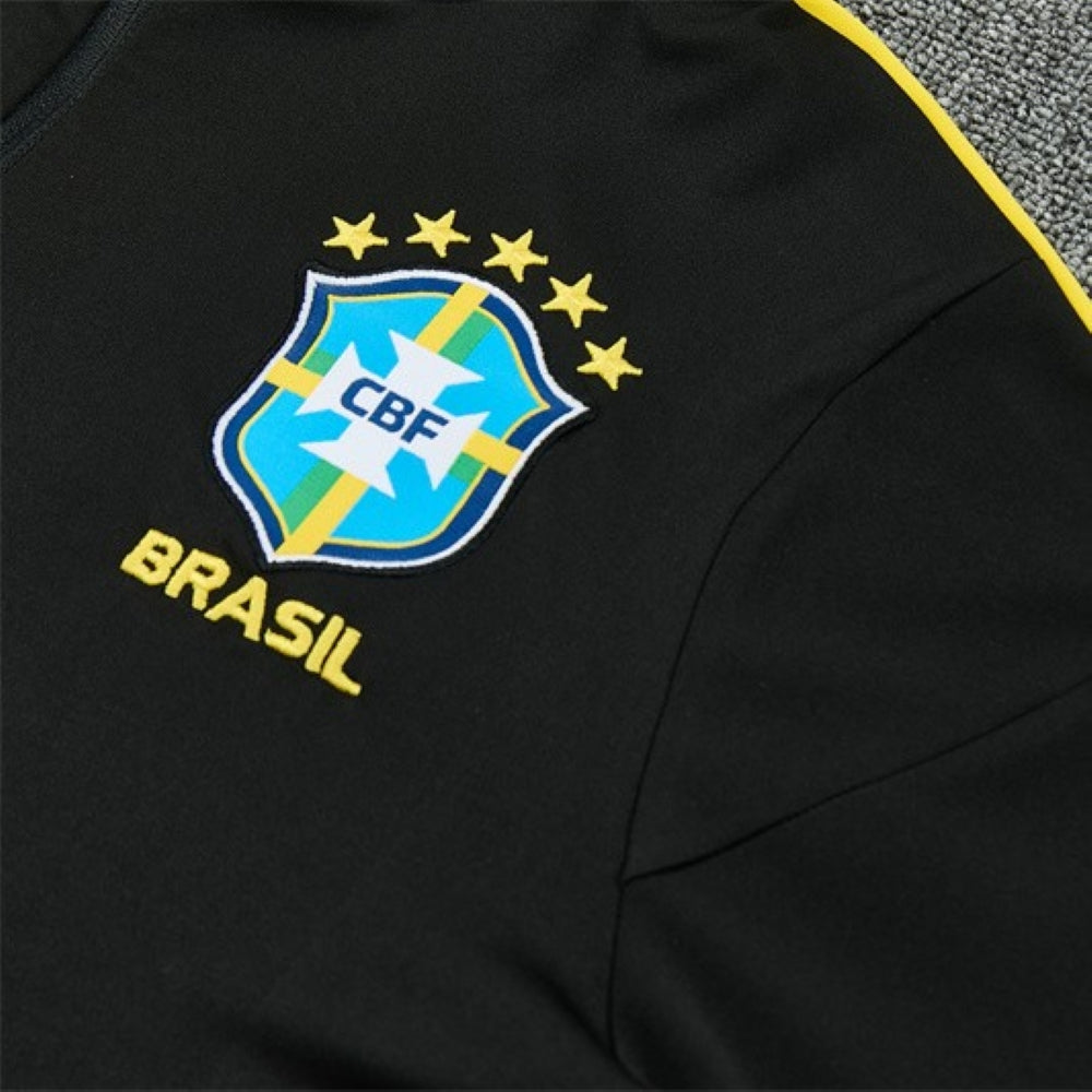 Survetement Bresil Training Homme/Enfant 2026 2027 Noir Jaune