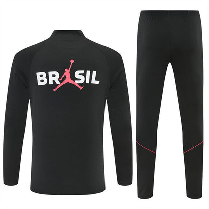 Survetement Bresil Training Homme/Enfant 2026 2027 Noir Orange
