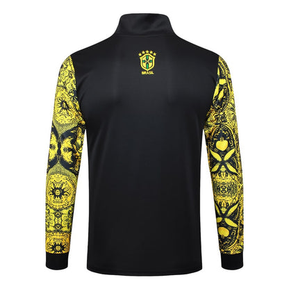 Survetement Bresil Veste Homme/Enfant 2024 2025 Jaune Motif