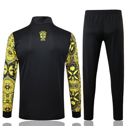 Survetement Bresil Veste Homme/Enfant 2024 2025 Jaune Motif