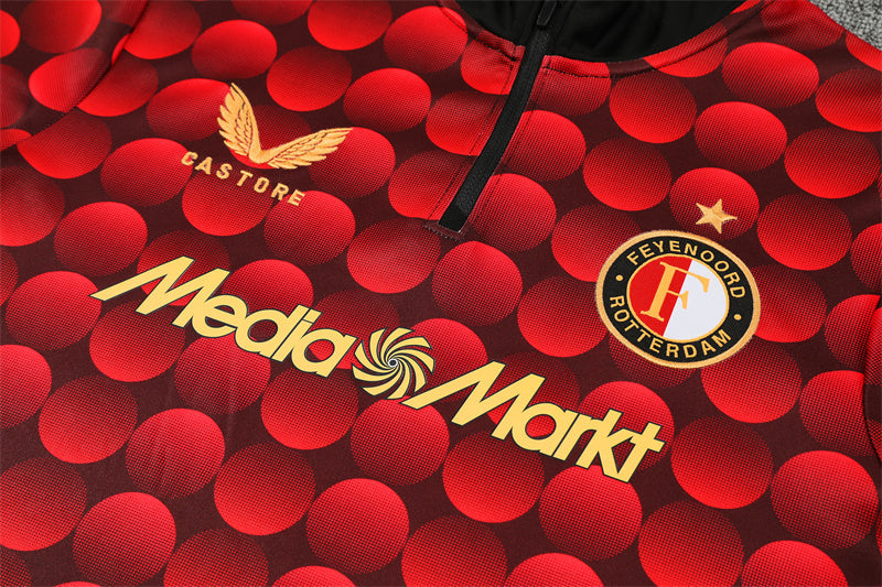 Survetement Feyenoord Training Homme/Enfant 2025 2026 Noir Rouge Camouflage