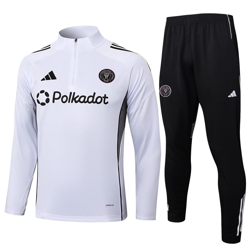 Survetement Inter Miami Training Homme/Enfant 2025 2026 Blanc Noir