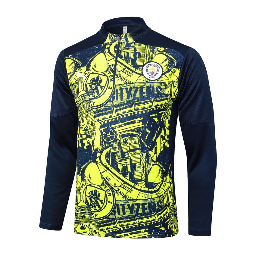 Survetement Manchester City Training Homme/Enfant 2024 2025 Jaune Noir