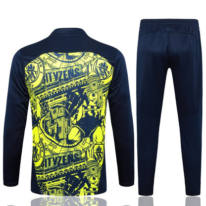 Survetement Manchester City Training Homme/Enfant 2024 2025 Jaune Noir