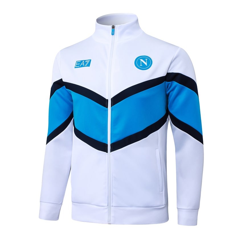 Survetement Naples Veste Homme/Enfant 2025 2026 Blanc Bleu