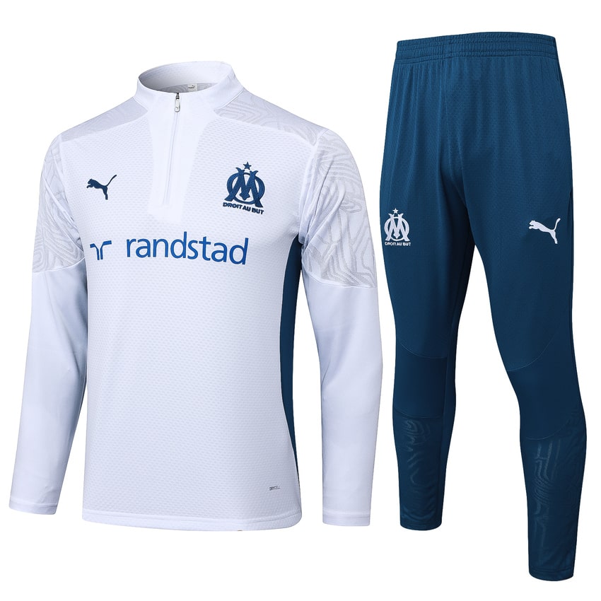 Survetement Marseille OM Training Homme/Enfant 2025 2026 Blanc