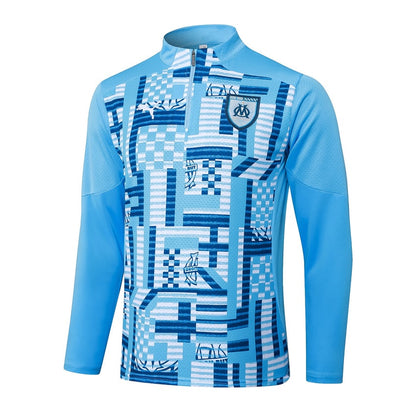 Survetement Marseille OM Training Homme/Enfant 2025 2026 Bleu Ciel