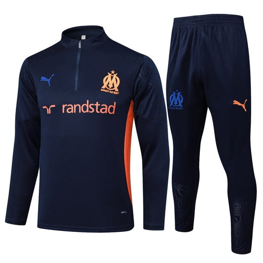 Survetement Marseille OM Training Homme/Enfant 2025 2026 Bleu Foncé
