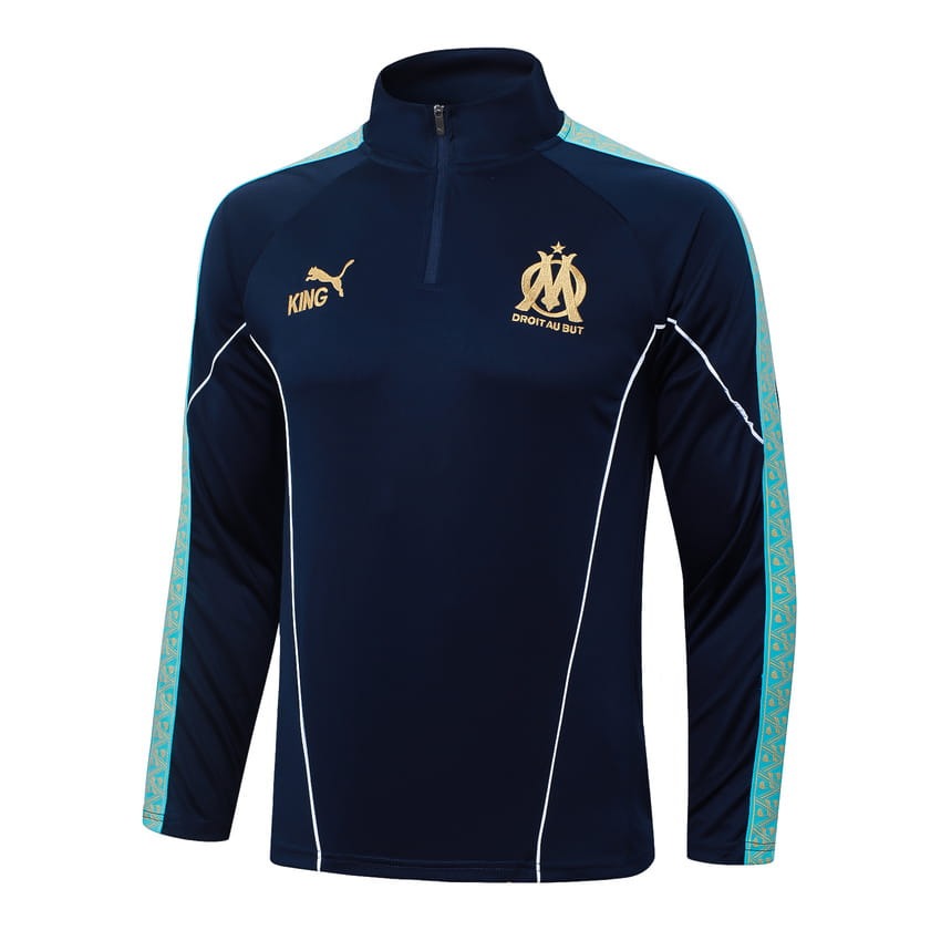 Survetement Marseille OM Training Homme/Enfant 2025 2026 Bleu Marine