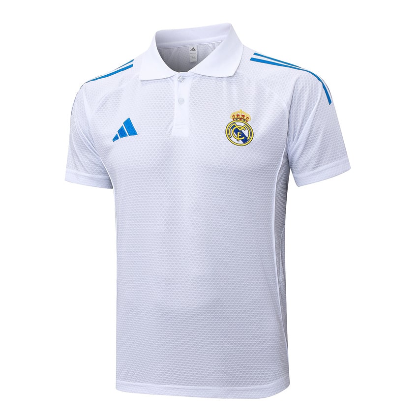 Polo Real Madrid Homme 2025 2026 Blanc Bleu