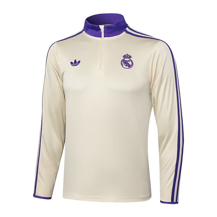 Survetement Real Madrid Training Homme/Enfant 2025 2026 Beige Violet
