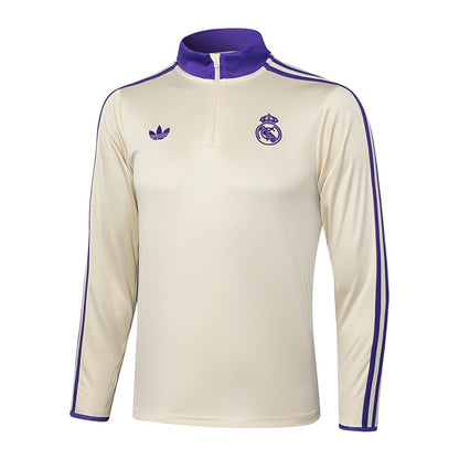 Survetement Real Madrid Training Homme/Enfant 2025 2026 Beige Violet