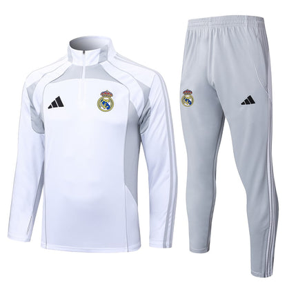 Survetement Real Madrid Training Homme/Enfant 2025 2026 Blanc Gris