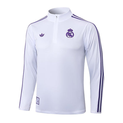 Survetement Real Madrid Training Homme/Enfant 2025 2026 Blanc Violet