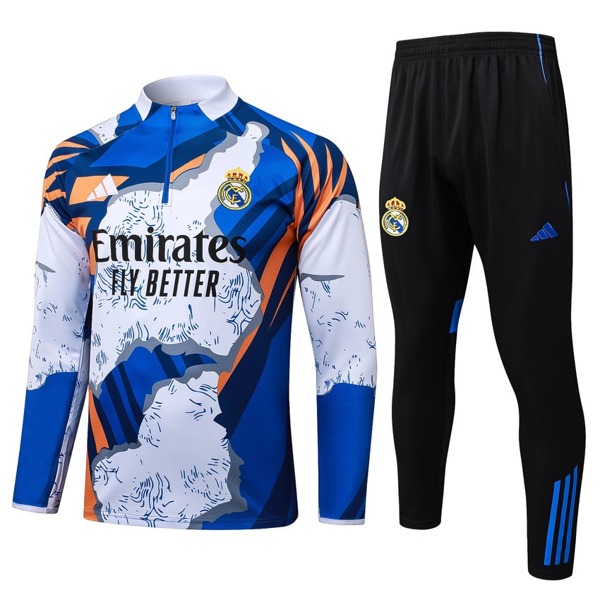 Survetement Real Madrid Training Homme/Enfant 2025 2026 Bleu Tache